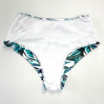 SheIn  Womens Bikini Bottom Size 0XL (12) High Rise Tropical Beachy Summer Blue‎ Photo 5