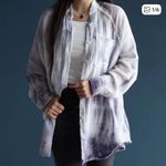 Aerie  Gauzy White/Purple Button-Up Shirt Size Large Photo 0