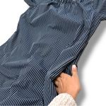 Banana Republic Navy Blue White Striped Off Shoulder Mini Dress - Large Photo 2
