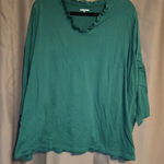 Lands' End  Emerald Green Long Sleeve Blouse Photo 0