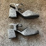 Vintage Y2K 90’s Grey Silver Low Heels With Vines Formal Ankle Buckle Round Toe Size 6.5 Photo 4
