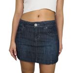 Y2k Dark Wash Denim Vintage Jean Mini Skirt Denim Micro Skirt 29" Cute Blue Size M Photo 0