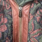 80s Vintage East West rare genuine leather/cotton/lace patchwork jacket S. Green Photo 6