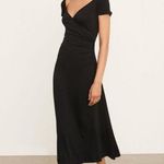 Vince NWOT Short Sleeve Black Off-the-Shoulder Midi Faux Wrap Dress size XS Photo 0