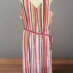 Nine West Nine West Pink Multi Striped Self-Tie Midi Dress 14 Photo 2