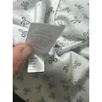 Ann Taylor LOFT Bow Print Blouse White Black Bow Tie Neckline‎ Women's Medium Long Sleeve Photo 6
