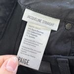 Paige Jeans Womens 25 Black Jacqueline Straight Raw Hem Denim Mid Rise Cotton Photo 4
