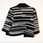 Chico's Chico’s Black White Sweater Knit Trapeze Jacket M Women’s Spring Topper Classic Photo 1