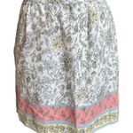 Ann Taylor Loft XS A-Line Pleated Midi Skirt pastel Floral Print Linen P… Photo 0