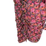 ZARA  Floral Ruched Ruffle Mini Dress Size S Photo 9