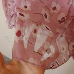 Lucky Brand  Size Medium M Sheer Pink Floral Flower Blouse Top Summer Photo 4