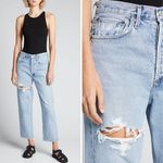 AGOLDE NEW 90s crop mid rise loose straight jeans in echo wash, 31 Photo 1