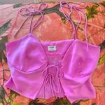 Cotton On fuchsia purple silk tie front cami blouse top Photo 0