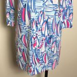 Lilly Pulitzer Marlowe Dress Sailboats Red Right Shift T-shirt XXSmall Nautical Photo 3