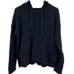 Alexander Wang T  Hoodie Knit Sweater Relaxed Pullover 100% Cotton Black Small Photo 0