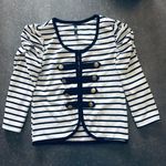 Zinga Striped Top White Size M petite Photo 2