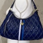 Victoria's Secret Vintage Victoria’s Secret Quilted Navy Blue Shoulder Bag w/ Heart Charm Y2K Photo 1