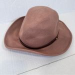 Free People  Brown Wool Wide Brim Hat Boho OS Fall Casual Photo 9