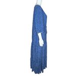 Loralette Maxi Dress Blue Cheetah Print Geometric Print Tiered 3/4 Sleeve Size undefined Photo 1