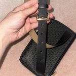 MICHAEL Michael Kors Adjustable Belt Bag NWT Logo Black Grey MK Gold Hardware Photo 5