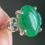 Oval green Jade heart ring size 9 Photo 5