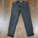 Free People  Rolled Crop Corduroy Charcoal Gray Pants Photo 2
