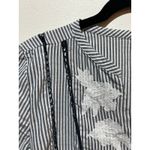 Gap blouse blue white striped embroidery size XS peasant cottagecore fisherman Photo 1