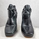 Facade Zena Ankle Boots Womens 10 Black Leather Gathered Snap Platform Heeled Photo 5