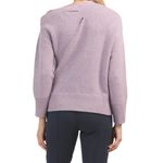 💕NAADAM💕 Asymmetrical Draped Sweater Wool Cashmere Heathered Purple Small NWT Photo 2