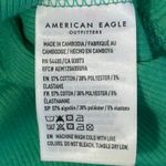 American Eagle Turtleneck Top Womens S Green Ribbed Stretch Cotton Fitted Casual Photo 3