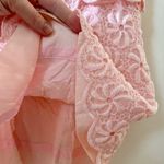 Vintage 1960s Powder Pink Floral Lace Sleeveless Sheath Midi Dress, sz. S Photo 8