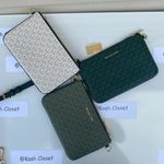 Michael Kors Racing Green Multi Crossbody Triple Pouch Jet Set Item Medium Bag Photo 3