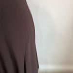 Dress Barn Y2K Chocolate Brown Slinky Midi Dress 10 Stretch V Neck Elegant Photo 7