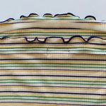 BP Multicolor Stripe Ribbed Lettuce Hem Crop Tube Top Large Photo 4
