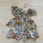 Daylight NWOT Floral Dress Ruffles Sz Small Tan Photo 3