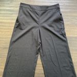 NEW YORK & COMPANY Wide Leg Pant Womens Sz Medium Black Floral Trim Elastic Back Photo 1