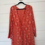 ZARA Women’s XL Orange Embroidered Maxi Dress Photo 2