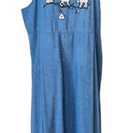 Vintage Two Twenty Cat Embroidered Denim Jumper Dress Blue Size undefined Photo 0