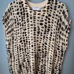LNA  CLOTHING WOMEN'S SHORT SLEEVE LIGHTWEIGHT SWEATER -CREAM BLACK CHEETAH -SZ M Photo 0