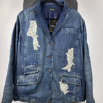 Ralph Lauren  Blue Jean Jacket with Lace Details Photo 0