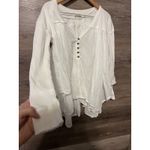 Free People  Small White Small Blouse Cottage Core Boho V Neck Peasant Oversized Photo 4