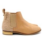 Toms Ella Chelsea Boots Skip On Booties in Honey Leather Faux Shearling Size 9.5 Photo 7