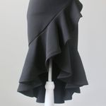 Vestique Black High-Low Flare Ruffle Sleeveless Fitted Summer Dress Small Photo 3