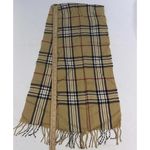Unbranded Acrylic Plaid Fringe Check Tan Luxury Old Money Designer Fancy Scarf Photo 5