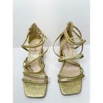 Zigi Soho Zigi Soro Sandals Size 6‎ Gold Open Toe Ankle Strap Dress Heels Sparkly Photo 3