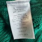 Talbots  Kelly Green Cable Knit Sweater Buttons Medium Lambswool Fall Photo 3