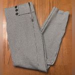 ZARA Black & White Gingham Checkered Crop Leggings Button Details Side Zip Large Photo 6