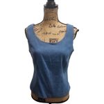 KS Petite Collection Blue Suede Like Blazer with Matching Tank Top Size 12P Photo 5