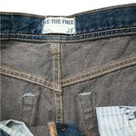 Free People We The Free Maggie Dark Wash Mid-Rise Straight-Leg Raw Hem Jeans Size 28 Photo 2