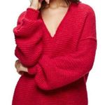 Free People All Mine Alpaca Sweater Pullover Oversized Raspberry Balloon Sleeves Photo 0